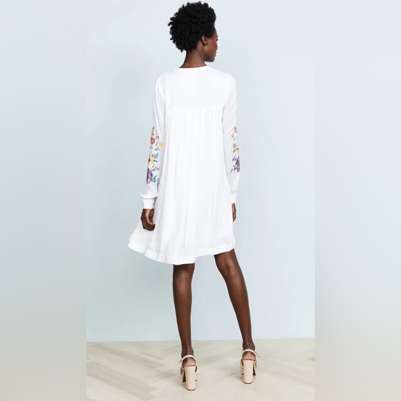 Free People Mia Embroidered Mini Dress Long Sleeves Fully Lined Size XS - Picture 2 of 16
